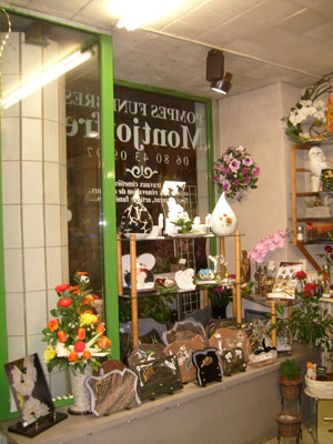 Intrieur du magasin Montjoffre fleurs  Aubusson